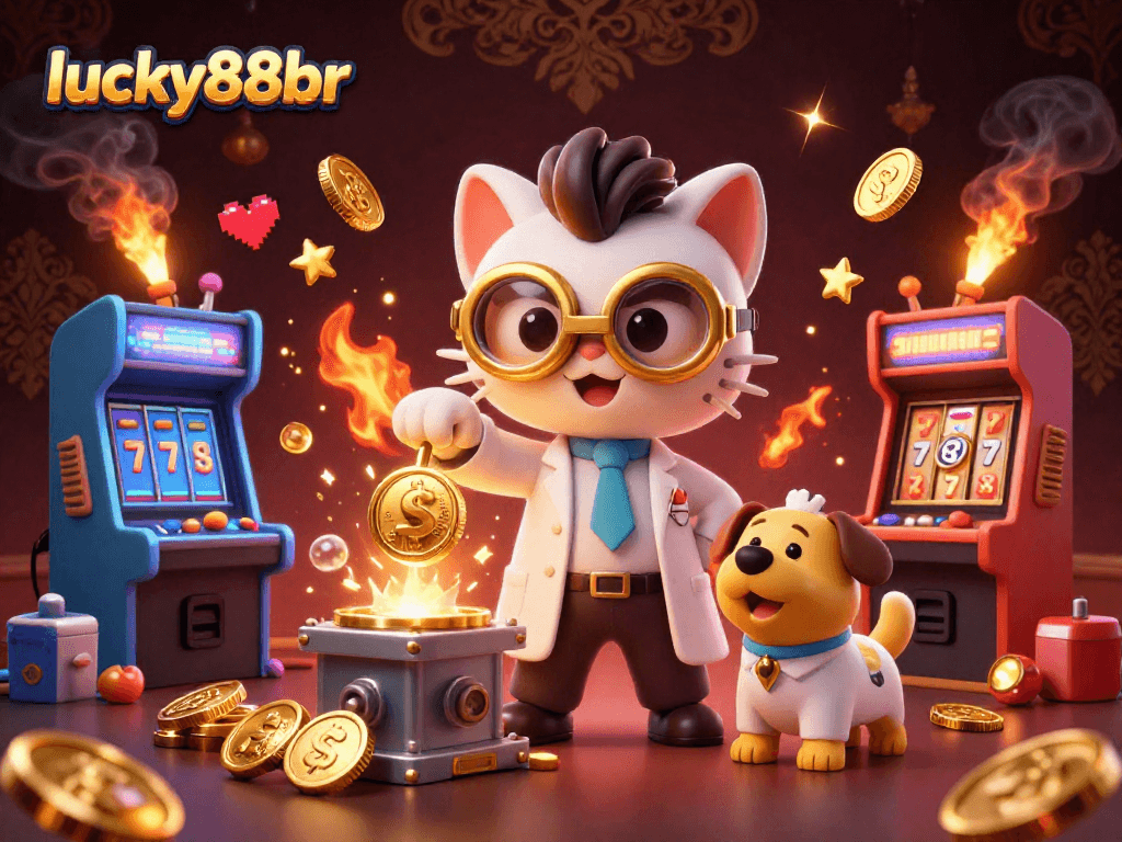 Engage with luck in the golden world of lucky88br, where a mad scientist cat creates endless winnings.